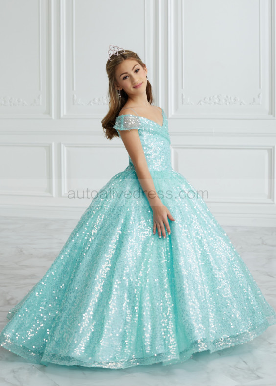 Cap Sleeves Sequin Glitter Flower Girl Dress